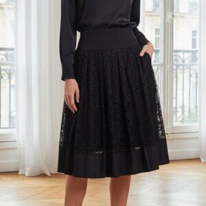 Debbie Shuchat Black lace overlay skirt size 12